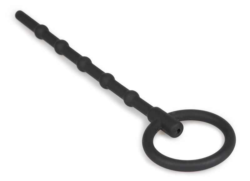 This elegant black penis plug from the Sinner Gear collectio... Sinner Gear - Long Hollow Silicone Penis Plug - Black photo-3