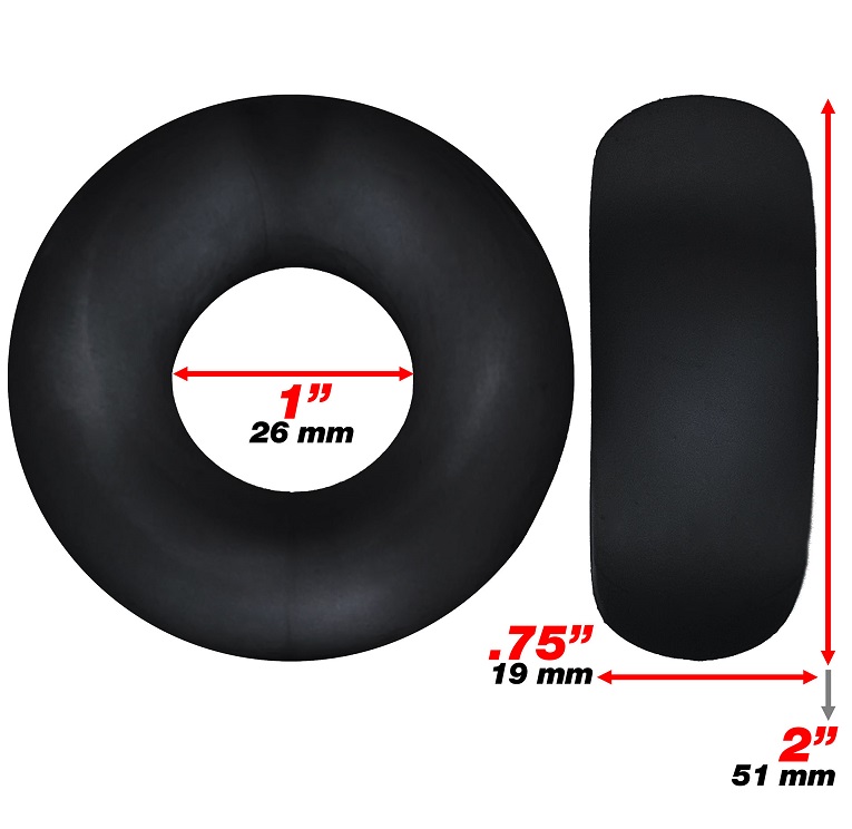 STIFFY 2-pack cockrings 2 non-roll grippy rings designed to ... Hunkyjunk - Stiffy Bulge Rings - Black photo-5