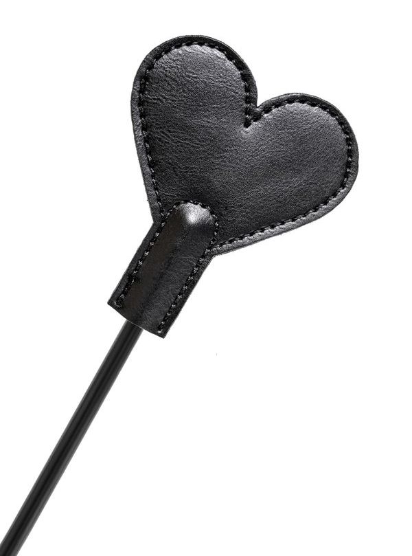 Crop from PU leather with heart end Anonymo - Crop 0008 - Black photo-5