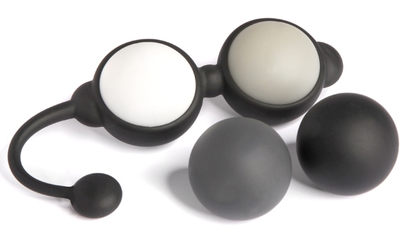 Tone your pelvic floor and enjoy delicious internal stimulat... Fifty Shades of Grey - Beyond Aroused Kegel Balls Set - Grey/Black photo-2