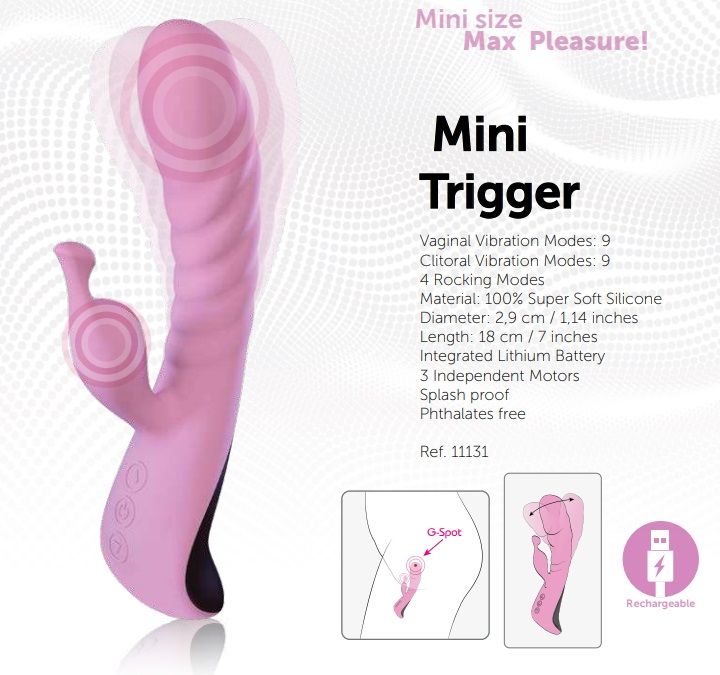 The descendant of our beloved Trigger, now smaller but with ... Adrien Lastic - MiNi Trigger Vibrator - Pink photo-5