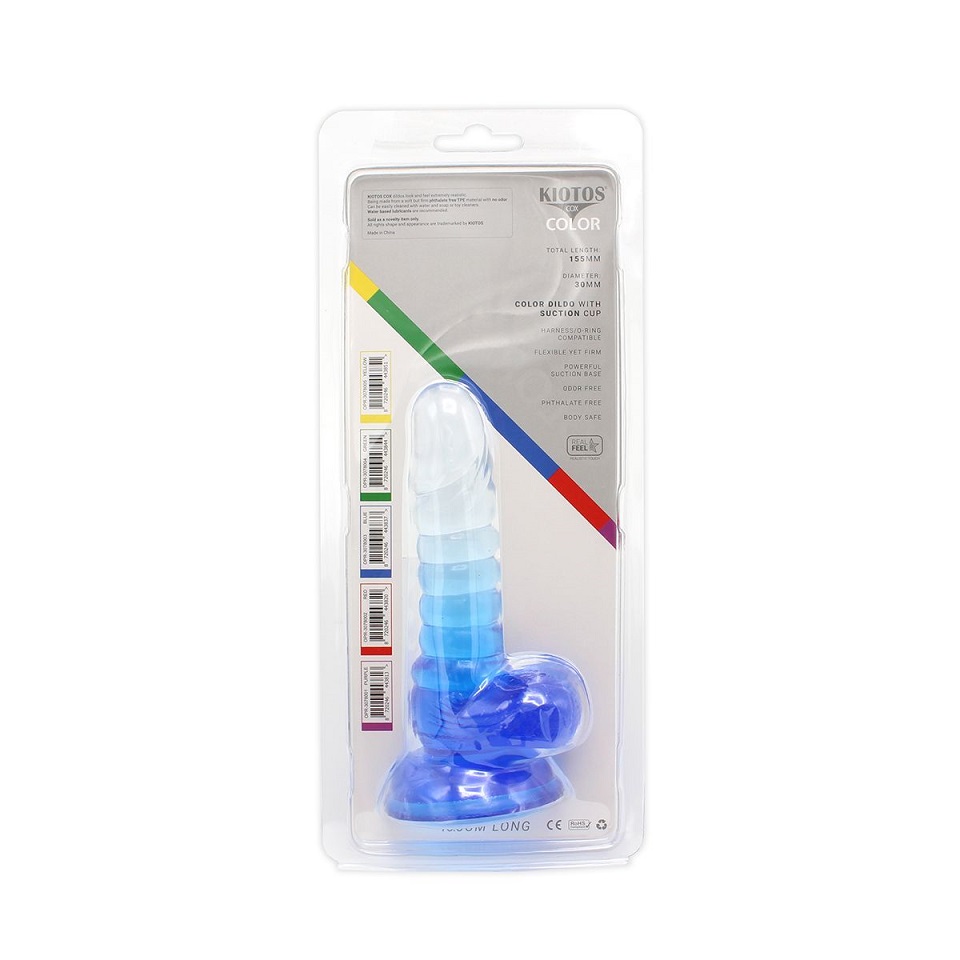 This special transparent dildo has an amazing color mix and ... Kiotos - Spiral Dildo 01 - Blue photo-10