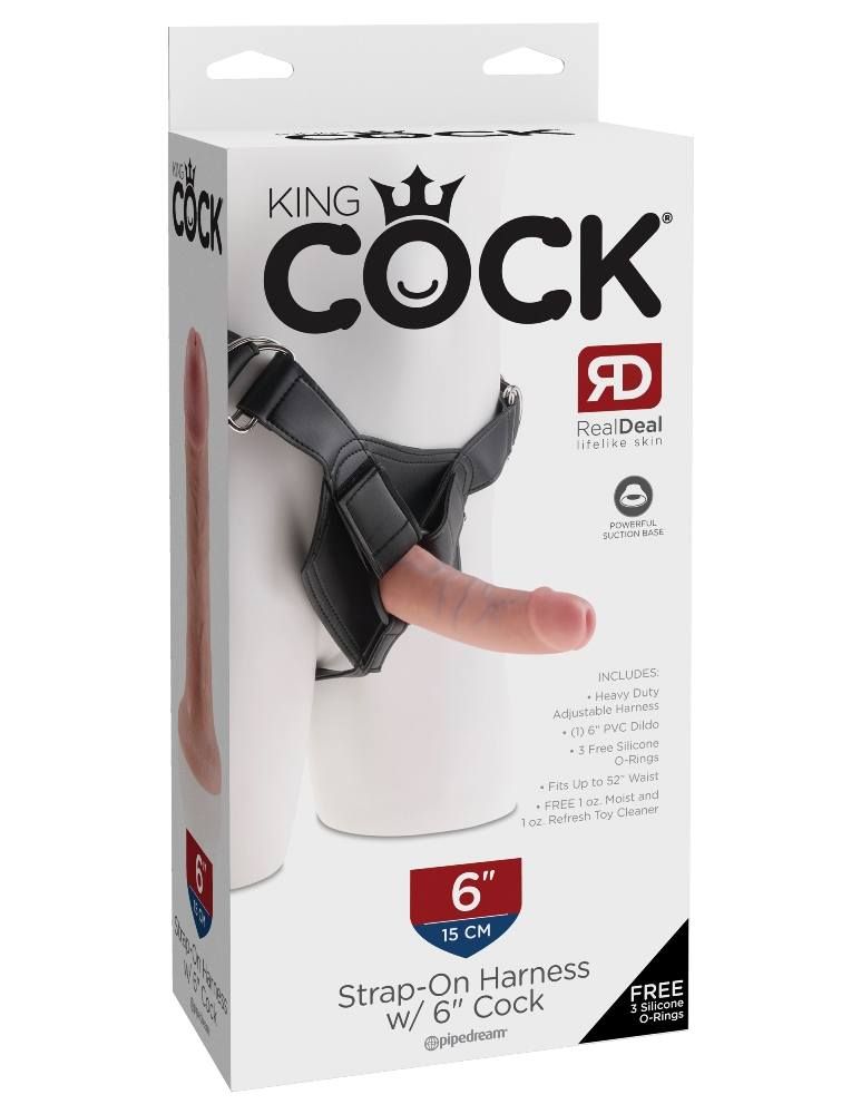 When you want your first strap-on to look and feel just like... King Cock - Strap-On Harness 6″ Cock - Flesh photo-8