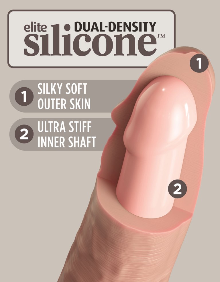 The King Cock Elite silicone dildo is made from high-quality... King Cock - 6" Elite Vibro Cock - Flesh photo-6
