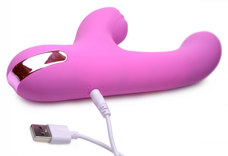 Get ready for the 5 star treatment with this premium silicon... Inmi - 13X Silicone Pulsing & Vibrating Rabbit - Pink photo-4
