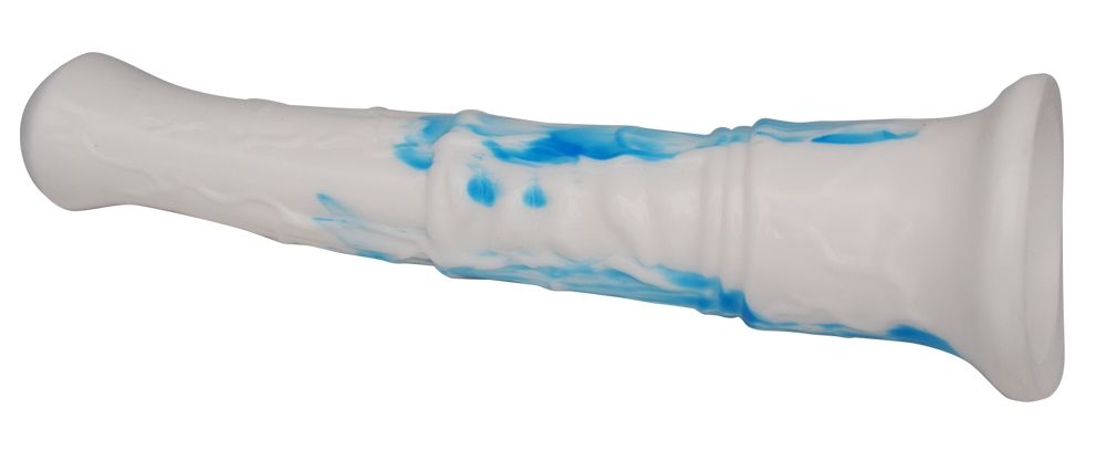Silicone horse anal dildo, artificial realistic anal plug, s... FAAK - Horse Long Dildo - White/Blue photo-10