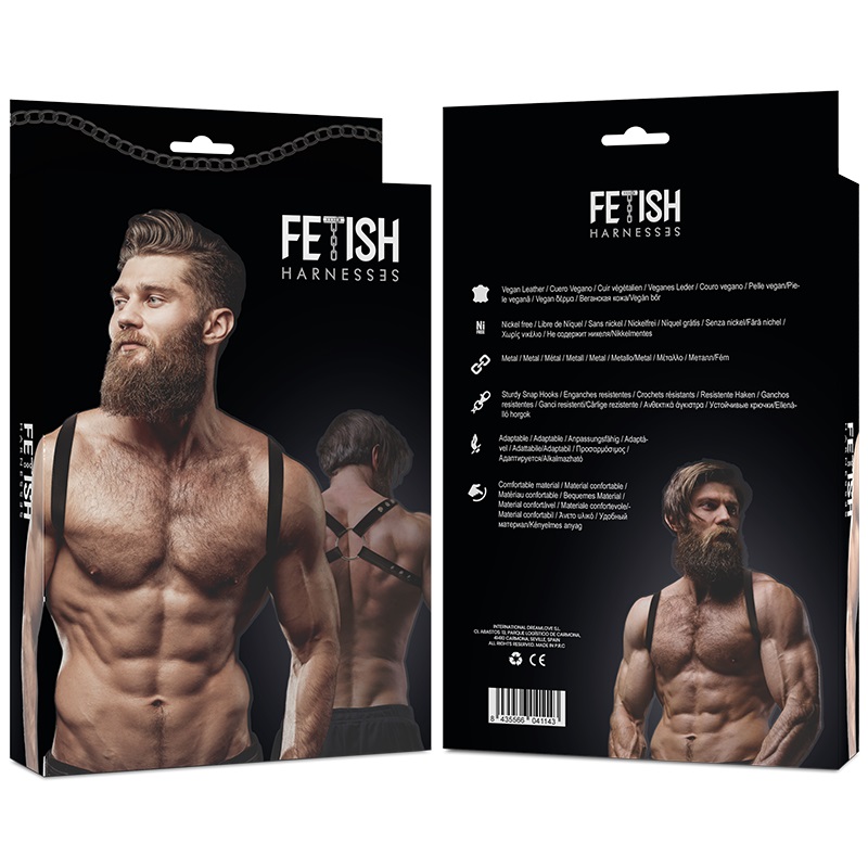 Unleash your power and dominate the dance floor with our fro... Fetish Submissive - Back Chest Male Harness - Black photo-4