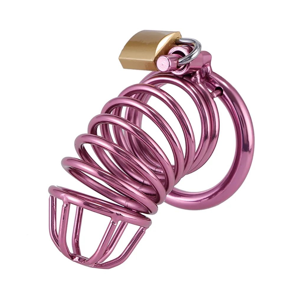 Penis lock toy for sexual bondage gear with 3 rings
Materia... MT - Metal Chastity Cage w 3 Rings - Purple photo-2