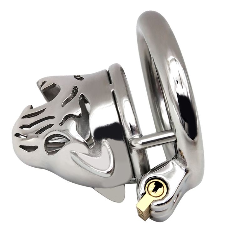 Total high: 64mm &n... FAAK - Tiger Chastity Cage 45mm - Silver photo-6