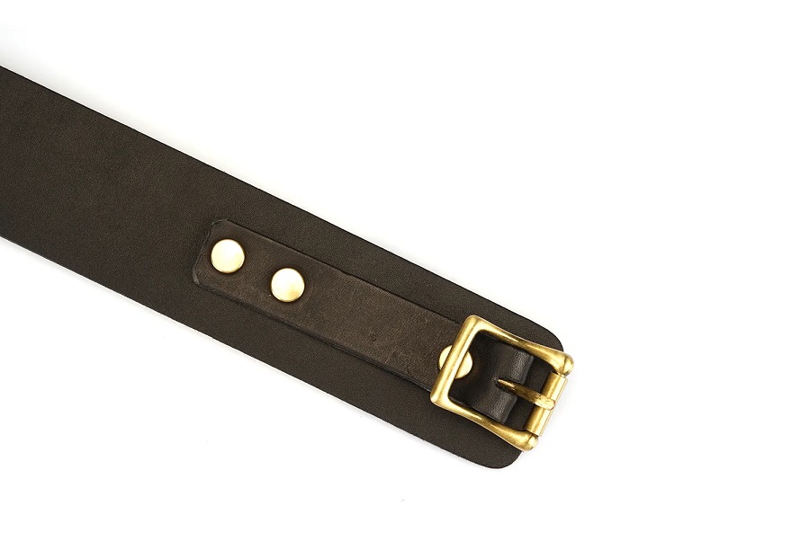 Samurai-inspired bondage accessories, embodying the spirit o... Liebe Seele - Samurai Leather Collar w Leash - Black photo-5