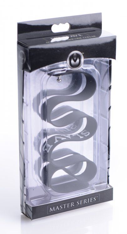 Claim your submissive with this high quality silicone collar... Master Series - Silicone Collar Slave - Black photo-2