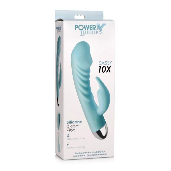 Please yourself with this sensational bunny vibe! One ear re... Power Bunnies - Sassy 10X G-Spot Vibe - Blue photo-7