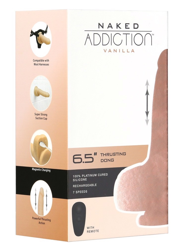 For realistic thrusting pleasure!
Flexible thrusting dildo 6... Naked Addiction - 6.5'' Thrusting Dong w/Remote - Flesh photo-9