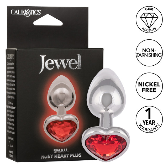 Introducing the Jewel Small Ruby Heart Plug, a captivating a... CEN - Jewel Ruby Heart Anal Plug S - Red photo-7