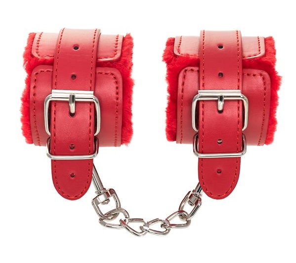 They are made of genuine leather with a velour lining. Nicke... Anonymo - Handcuffs - Red photo-6