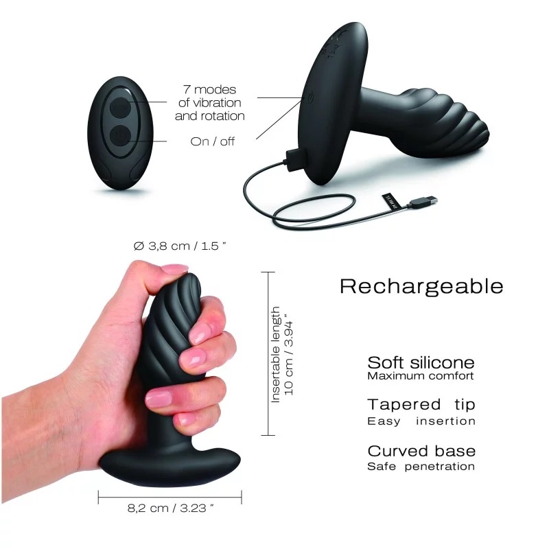 Tickle your anus with as much pleasure as rimming thanks to ... Dorcel - Spin Vibro Anal Plug - Black photo-3