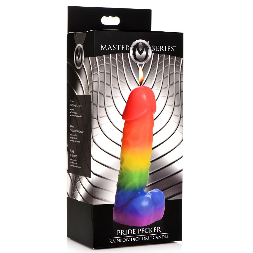 Set the mood with this pecker candle, then blow out the flam... Master Series - Passion Pecker Dick Drip Candle - Rainbow photo-6