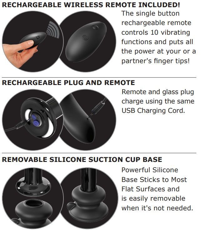 Icicle No. 84 is designed to create the ultimate experience ... Icicles - Vibro Glass P-Spot Plug No 84 - Black photo-7