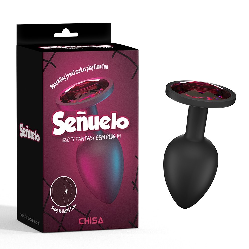 Anal Play and Training, Phthalates Free, Tapered Easy Entry ... Chisa - Booty Fantasy Gem Plug M - Black photo-5