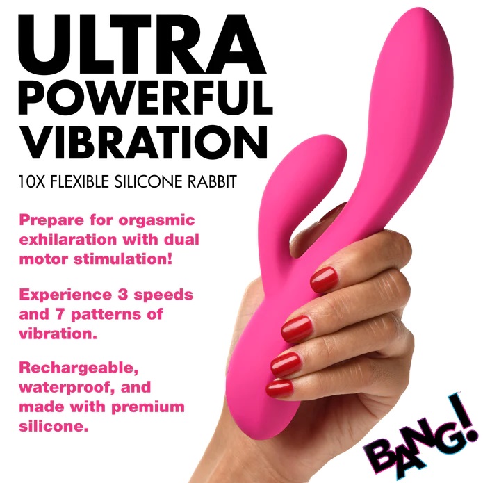 Give yourself more than just surface level pleasure. Indulge... Bang! - 10X Flexible Rabbit Vibrator - Pink photo-3