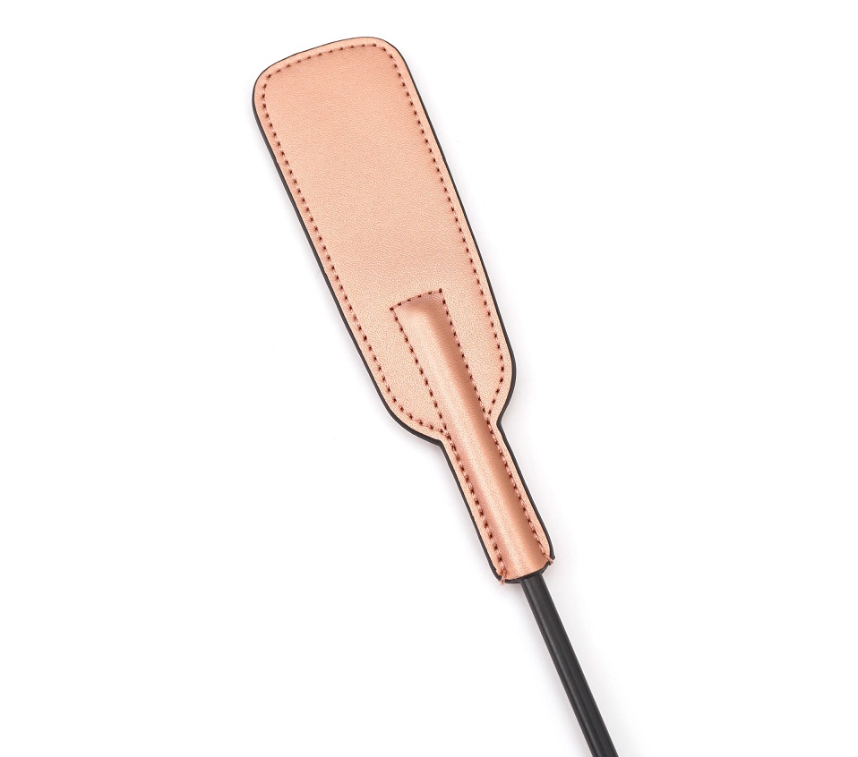 Exquisite Rose Gold Cow Leather Tip, Double Layers, Edge Per... Liebe Seele - Rose Gold Riding Crop photo-5
