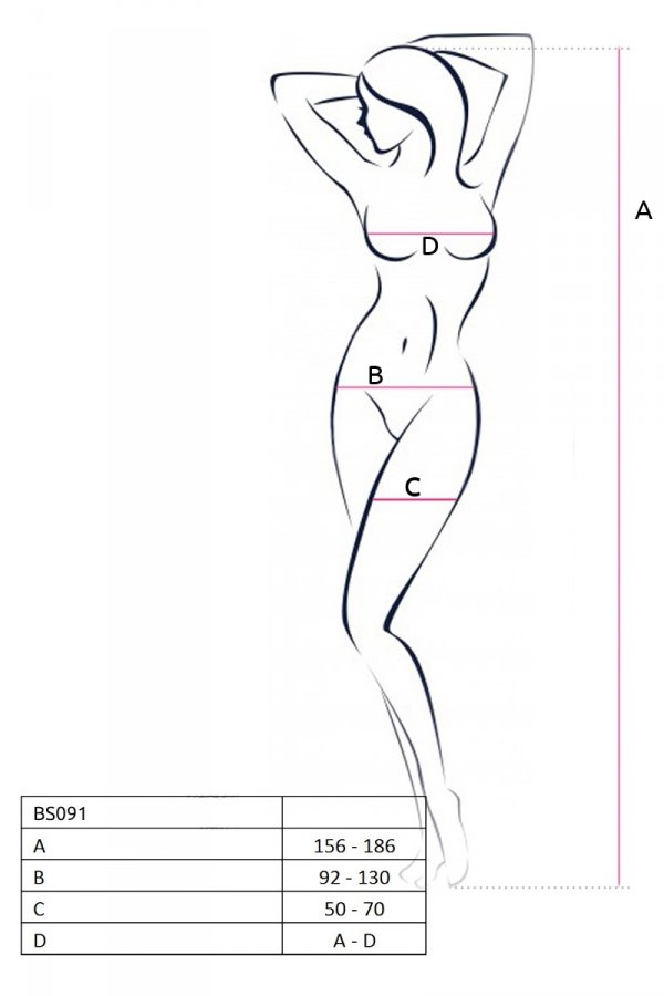Sexy bodystocking that perfectly fits the figure, emphasizin... Passion - Bodystocking BS091 - White photo-6