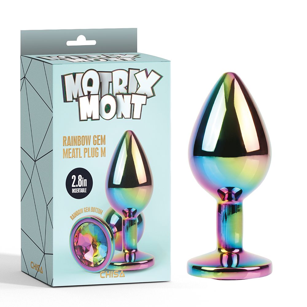 Metal plug for anal play and training
Tapered easy entry tip... Chisa - Gem Metal Plug M - Rainbow photo-5