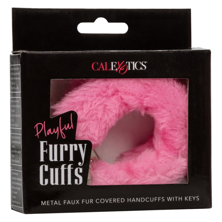 Let your lover take the lead and indulge in sensationally en... CEN - Playful Furry Cuffs - Pink photo-8