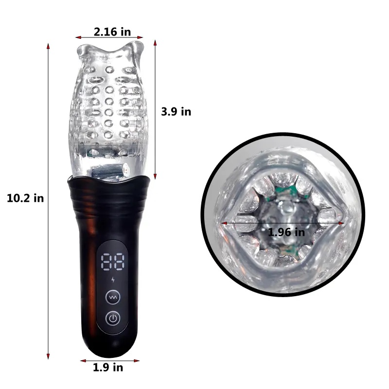 Mens sex toys features 9 powerful rotating and thrusting set... Secwell - Thrusting Vibro Masturbator - Black photo-14
