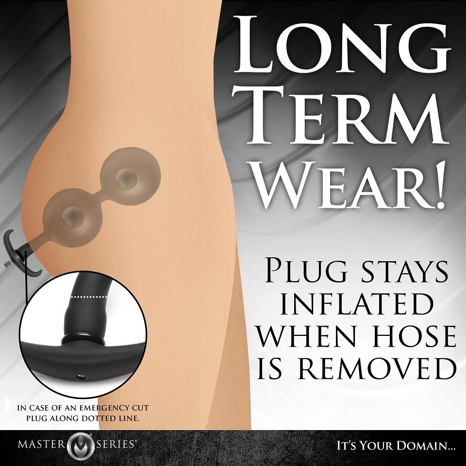 Go deeper with your fantasies and stretch the limits of your... Master Series - Ass Rattler Weighted Inflatable Plug - Black photo-8