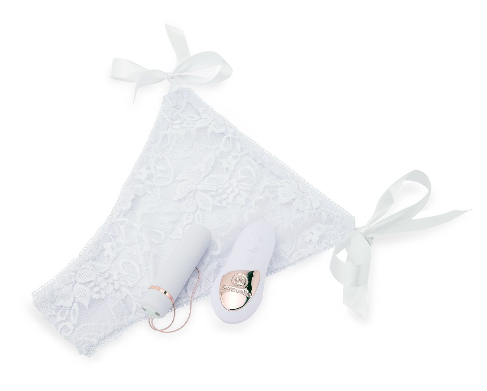 Next time someone asks “who are you wearing,” tell them Nu S... Nu Sensuelle - Pleasure Panty w Remote - White photo-3