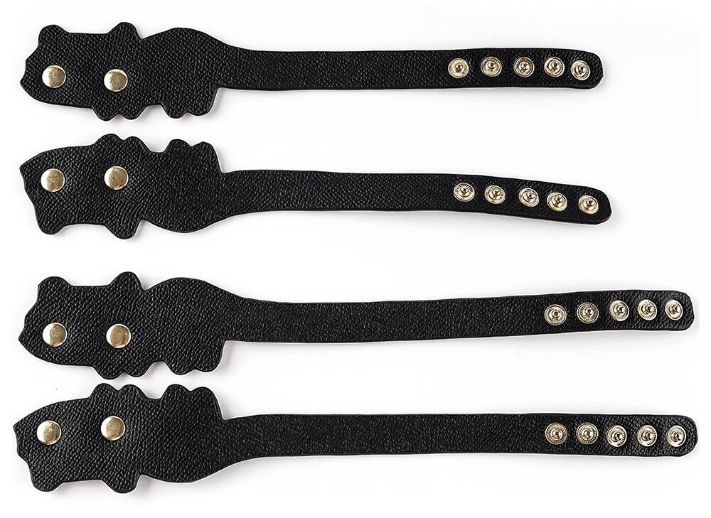 Black Cat Ankle Cuffs Real Leather MT - Cat Leather Ankle Cuffs - Black photo-5