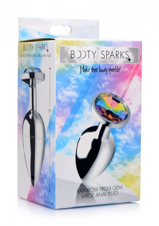 Adorn your derriere with this Rainbow Prism Gem butt plug! T... Booty Sparks - Rainbow Prism Gem Anal Plug L-size - Pink photo-4