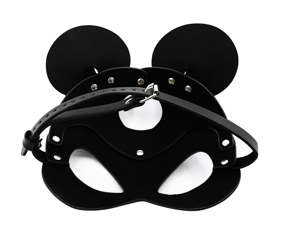 PU Leather mask "Mouse" for role-playing, for part... Kiotos - Mouse Eye Mask - Black photo-7