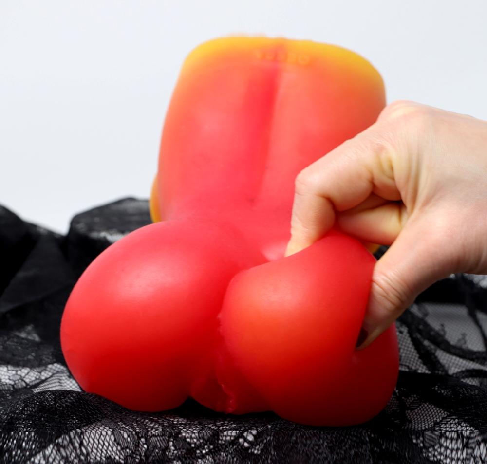 Realistic vaginal male masturbator with breast, mini sex dol... FAAK - Seductive Masturbator 1229g - Red photo-2
