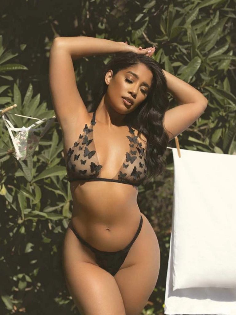There's so much to love about this sheer lingerie bra an... Leg Avenue - Spring Dream Set - Black - M photo-3