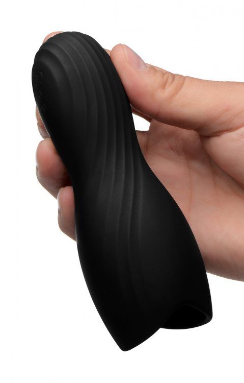 This stretchy silicone sleeve slips over the most sensitive ... Trinity Vibes - Silicone Penis Head Pleaser - Black photo-2