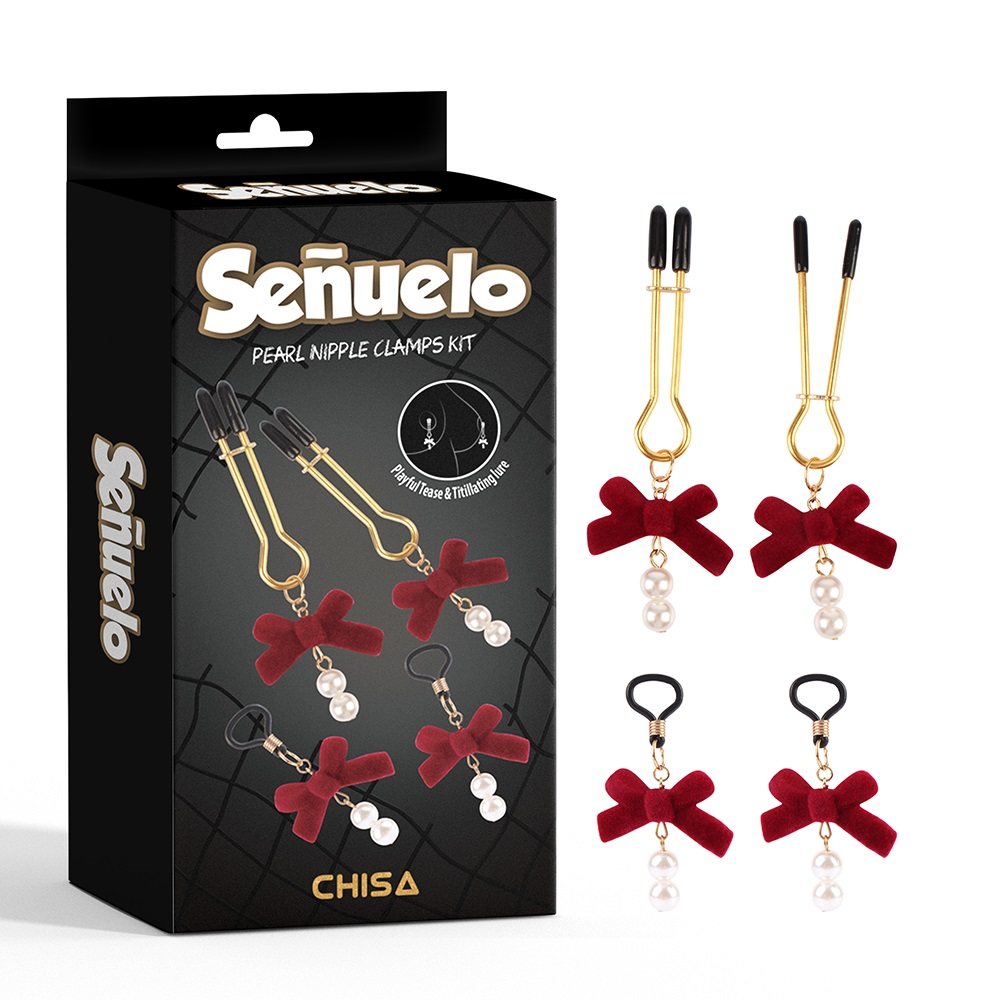 Nipple Play, Easy to Wear, Non-Piercing, Fully Adjustable.
... Chisa - Pearl Nipple Clamps - Red photo-6