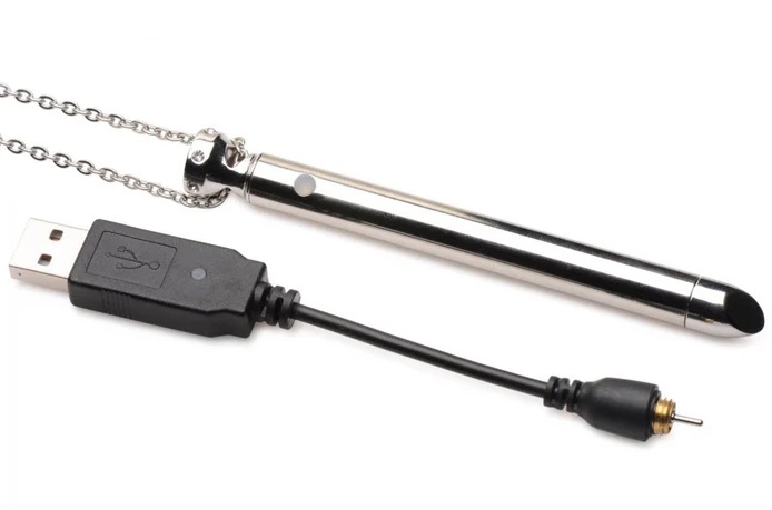 Dare to wear your favorite vibrator right around your neck! ... Charmed - 7X Vibro Necklace - Silver photo-7