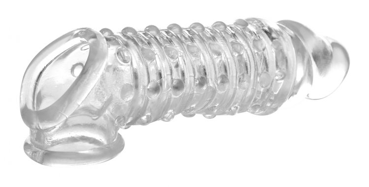 Add length and girth with this super soft enhancer sleeve! T... Size Matters - 1.5" Penis Enhancer Sleeve - Clear photo-4