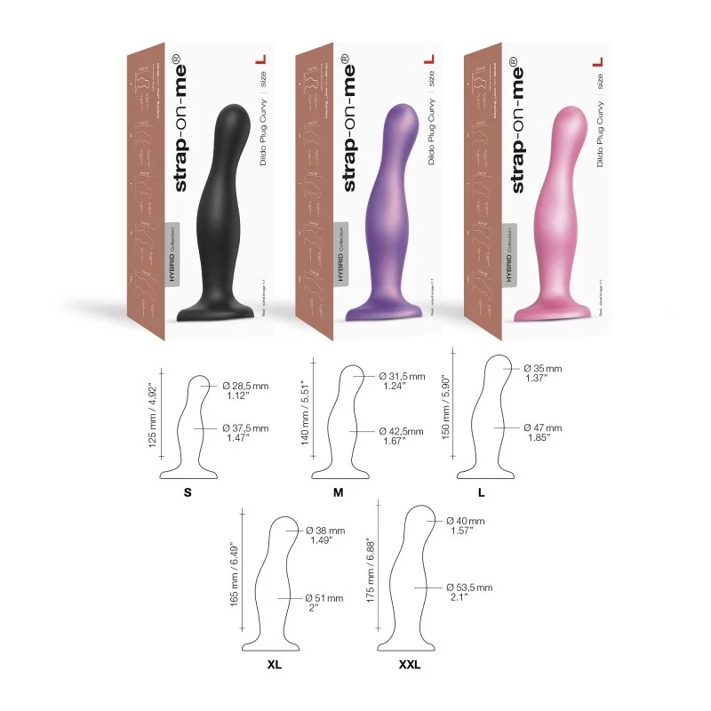 Indulge yourself with the new hybrid dildo plug range, desig... Strap-On-Me - Curvy Dildo Plug S - Sugar Pink photo-7