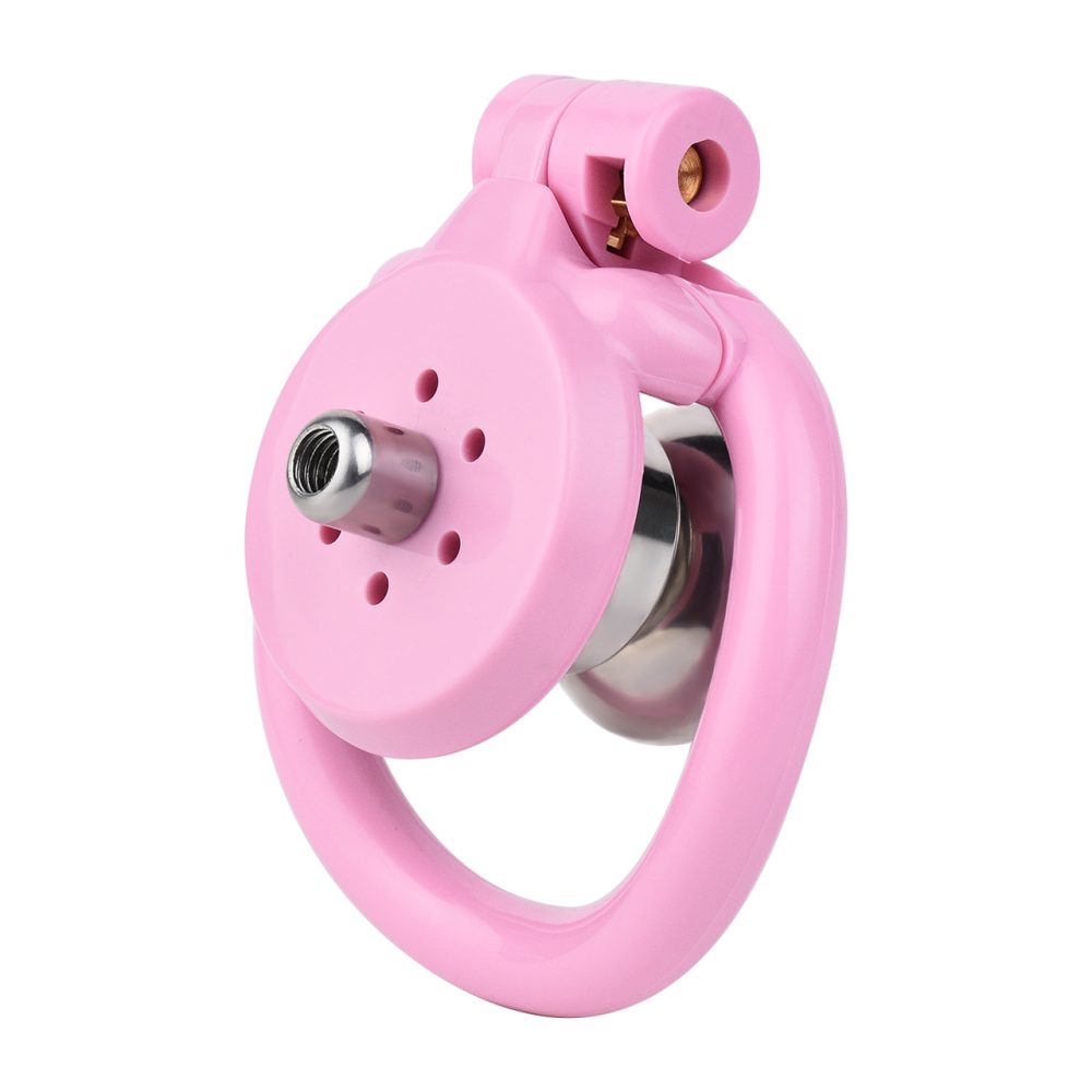 Material: Resin+304 Stainless steel
Cage inner diameter:... FAAK - Chastity Cage 45mm w Catheterization Hood - Pink photo-4