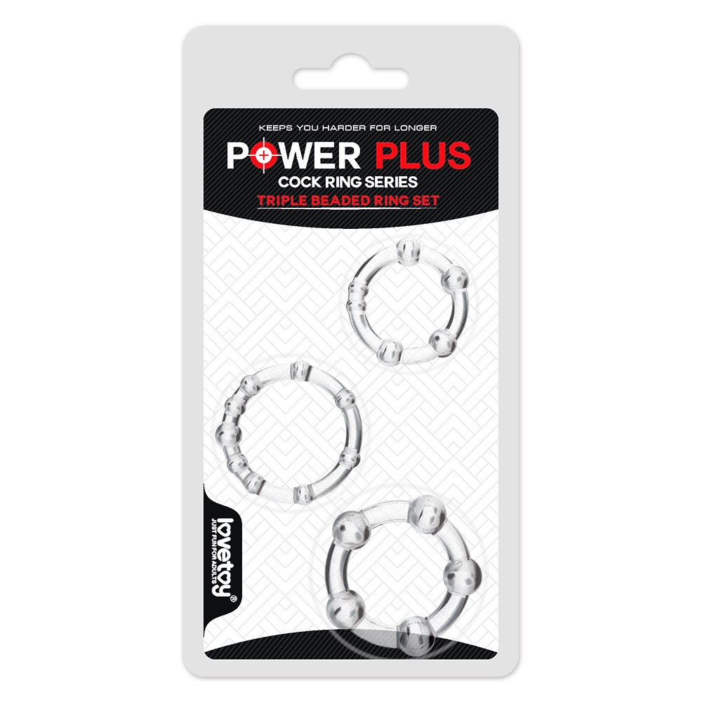 Beaded cockring 3 pcs set
Material: ... Lovetoy - Power Plus Triple Beaded Ring Set - Clear photo-9