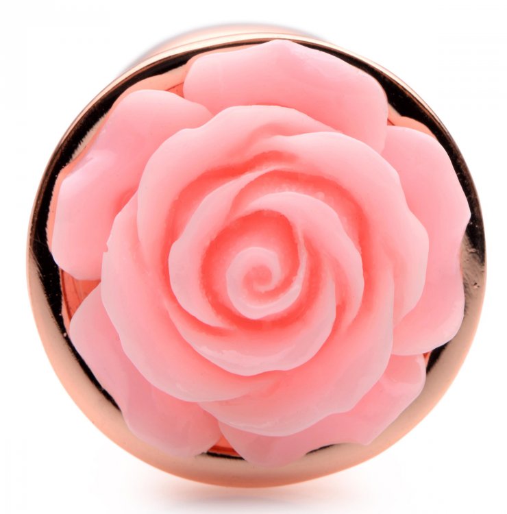 Enjoy this gorgeous rose-gold anal plug topped with a delica... Booty Sparks - Gold Anal Plug S - Pink photo-6