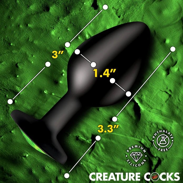 Turn your fantasies into reality with the Creature Eye Silic... Creature Cocks - Green Eye Plug M - Black photo-4