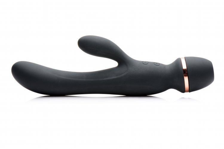 This double-sided pleasure tool provides supreme ecstasy in ... Inmi - Shegasm Supreme 3-in-1 Silicone Stimulator - Black photo-3