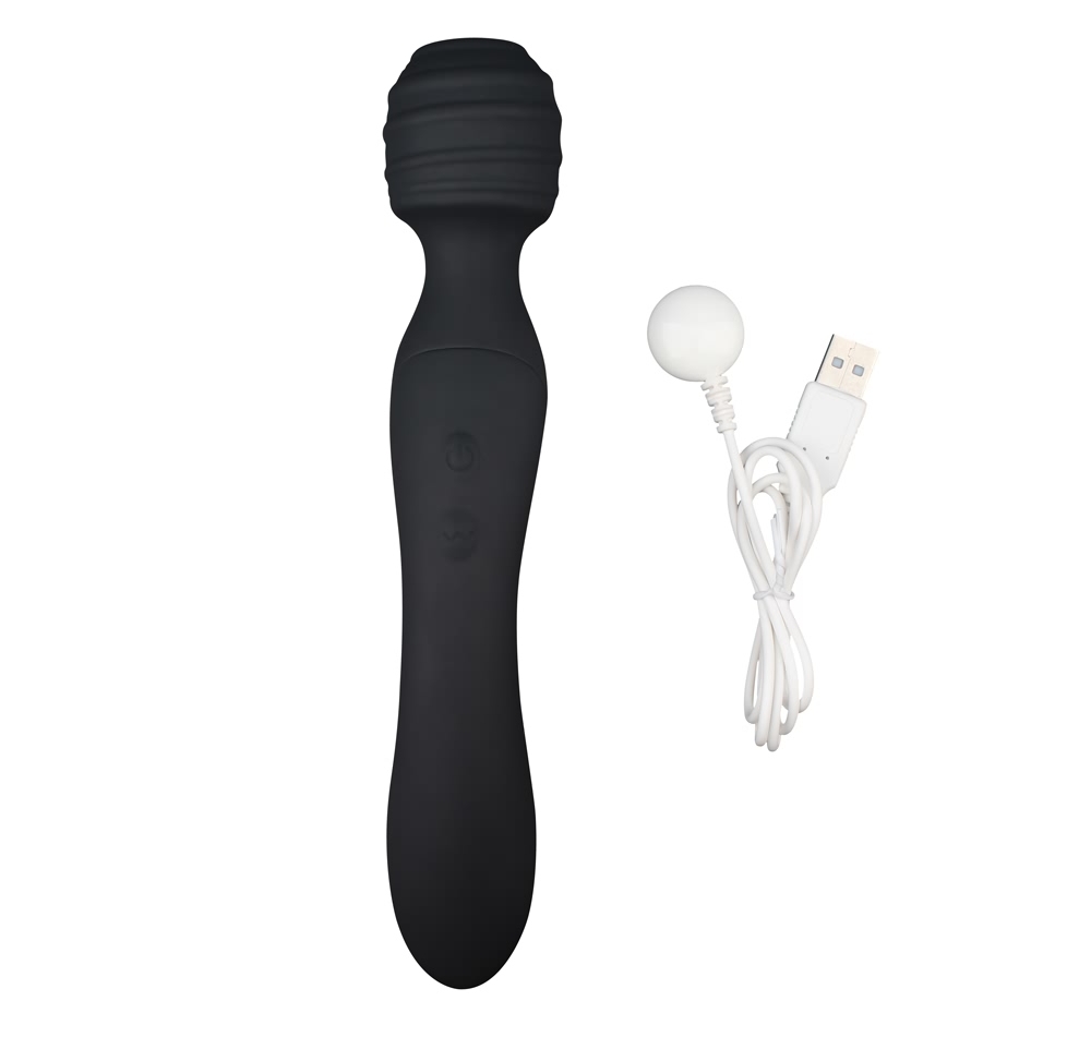 Dual-ended, 8 Frequency Vibrations, Magnetic USB charger, Su... Chisa - Dual-Ended Ultimate Wand - Black photo-7