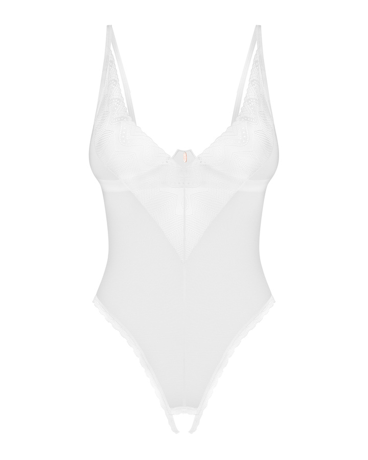 Are you attuned to your desires? Do you seek chic solutions ... Obsessive - Alissium Crotchless Teddy - White - XL/2XL photo-3