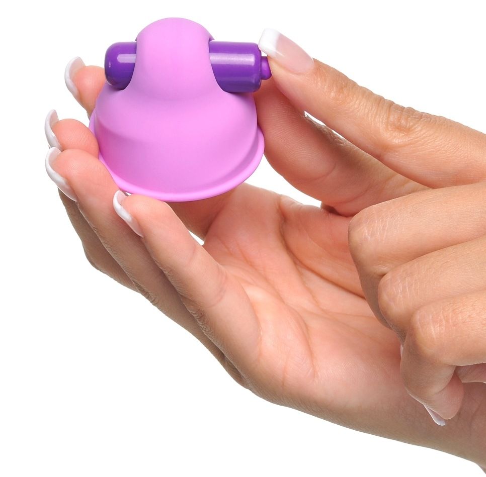 She cupped her breast and placed the Vibrating Nipple Suck-H... Fetish Fantasy - Vibrating Nipple Suck-Hers - Purple photo-5