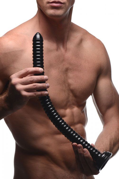 How many bulging ribs can you take from this extra long dild... Hosed - 19" Ribbed Hose - Black photo-4